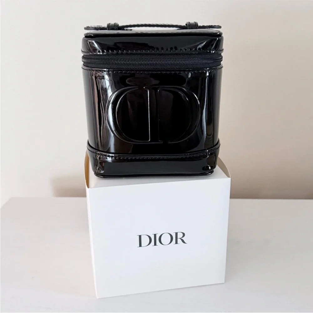 Dior Beauty Black Patent Vanity Case Bag